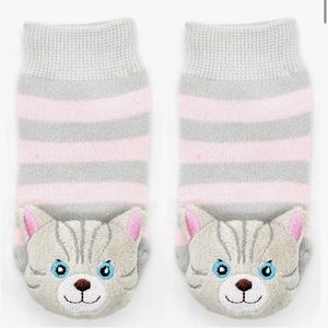New 😻 Gray Cat Boogie Toes Rattle Socks